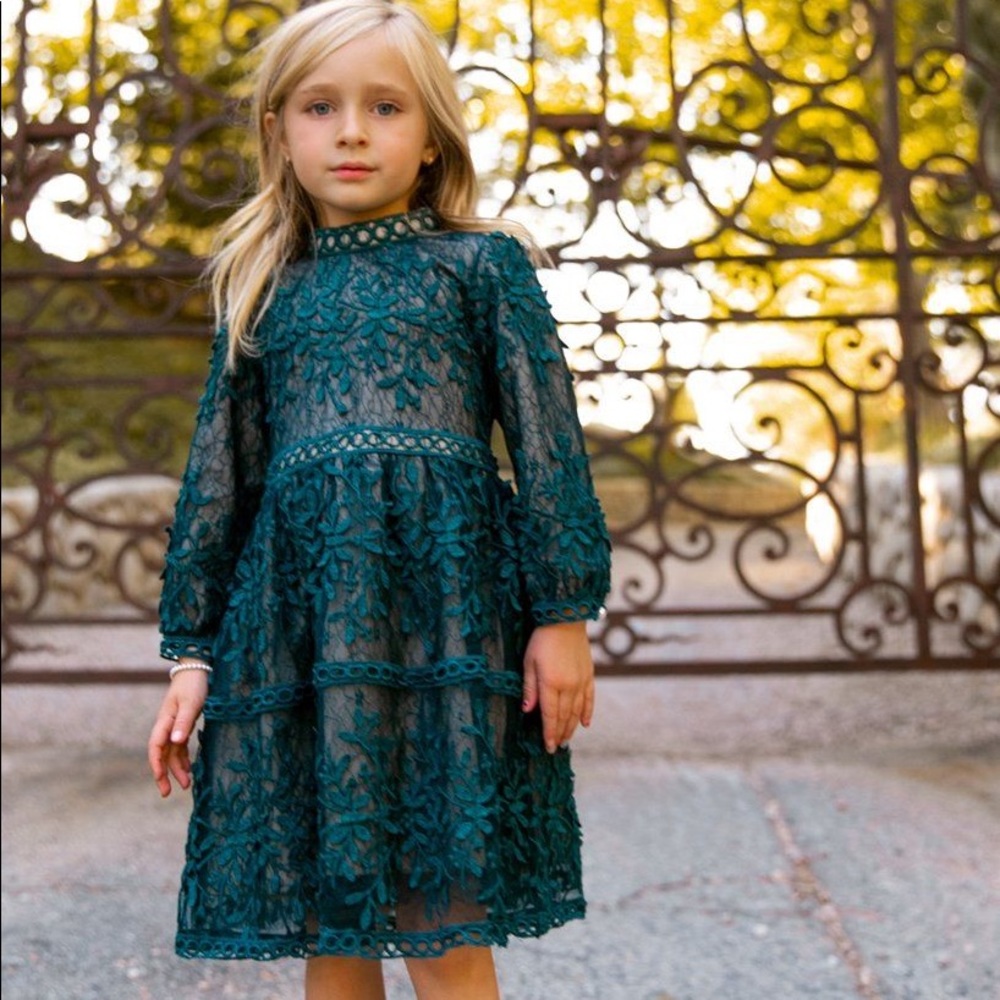 Ivy City Co Mini Sicily Dress Hunter Green
